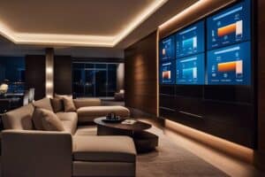 A living room with a flat screen television.