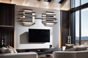 A modern living room with a flat screen tv.