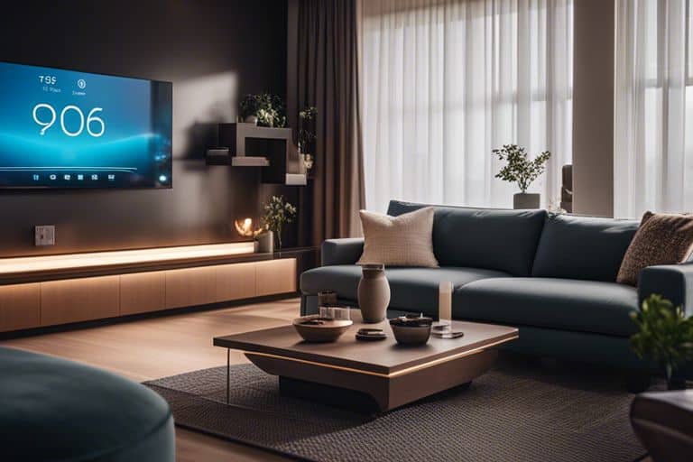 A living room with a tv on the wall.